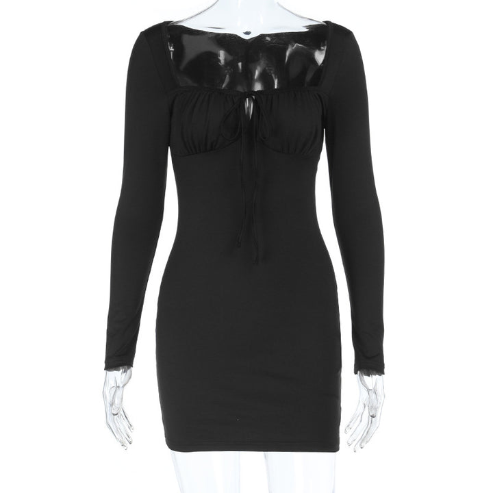 Black Bustier sweetheart neckline dress