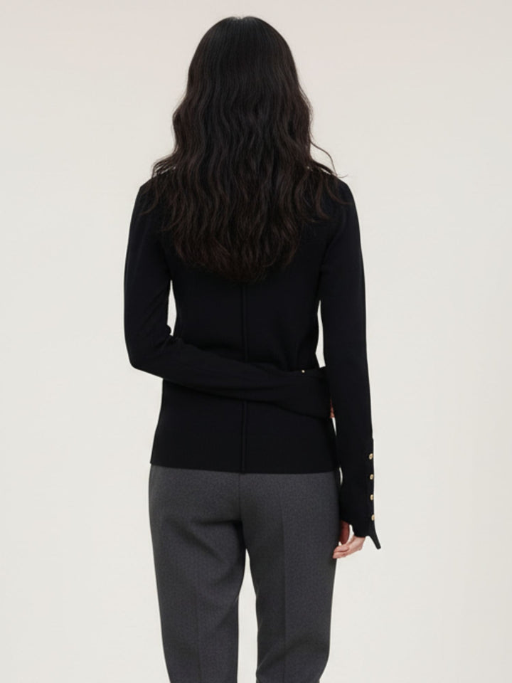 Black Full Sleeve High Neck Sweaters