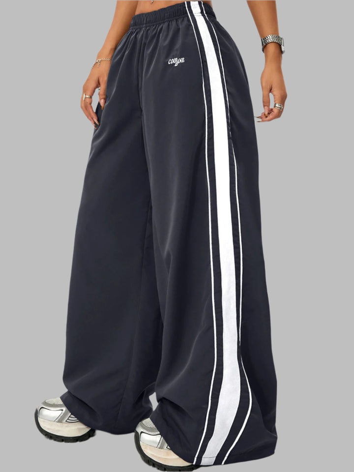 Navy Blue Varsity Side Stripe Sweatpants