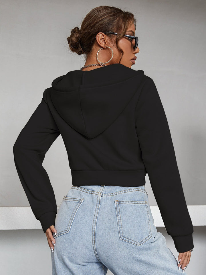 Black Basic Zip Up Jacket