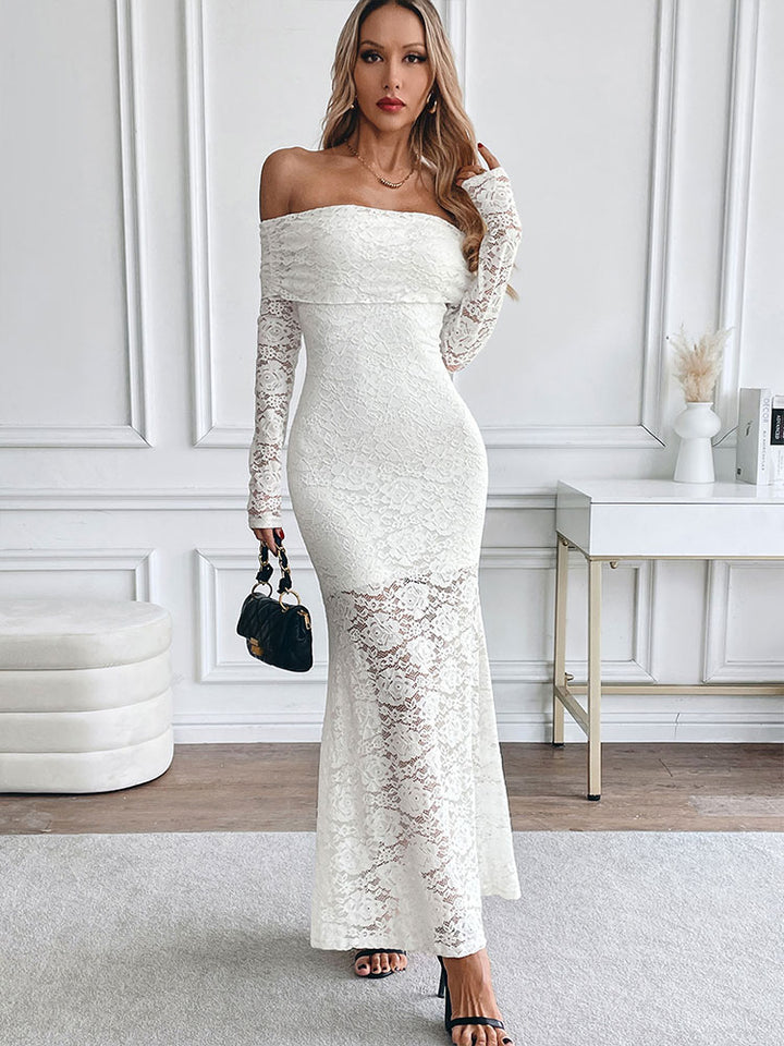 White Bardot Top Maxi Dress