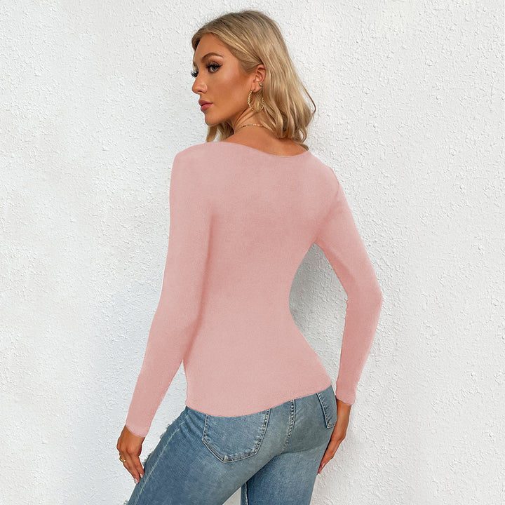 Pink Full Sleeve Front Cut-Out Detail Top