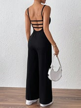 Black Shoulder Strap Back Detail Jumpsuit