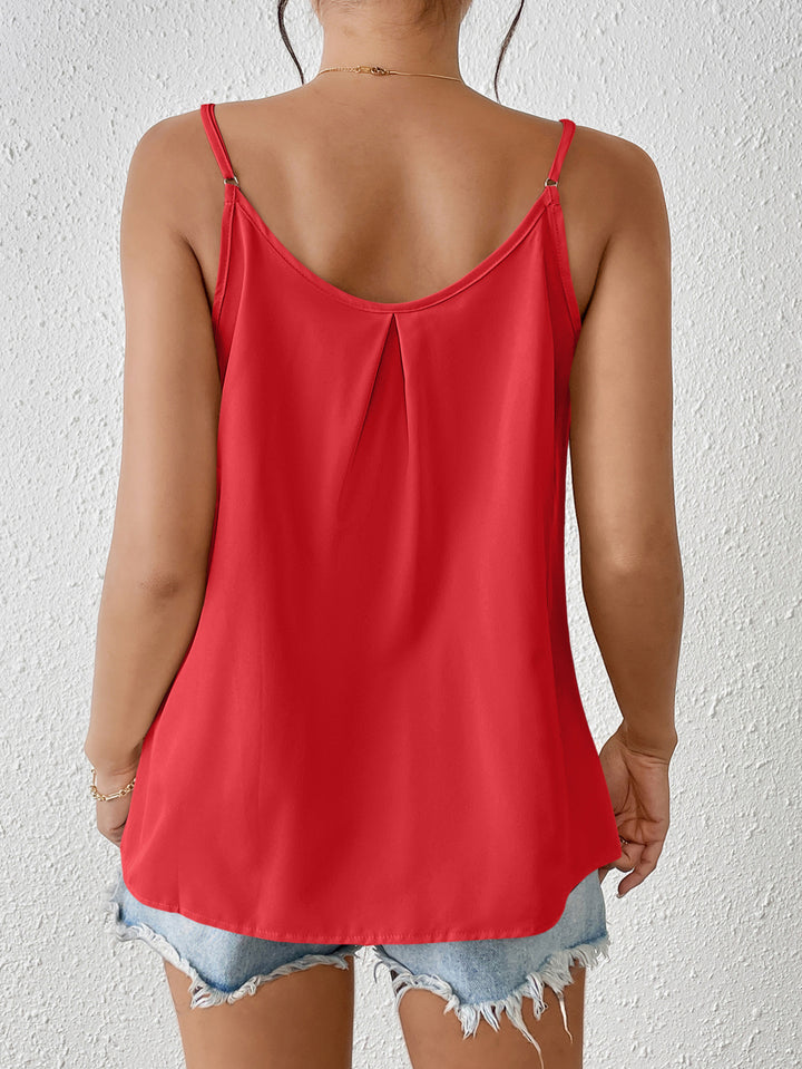 Red Flouncy Strappy Top