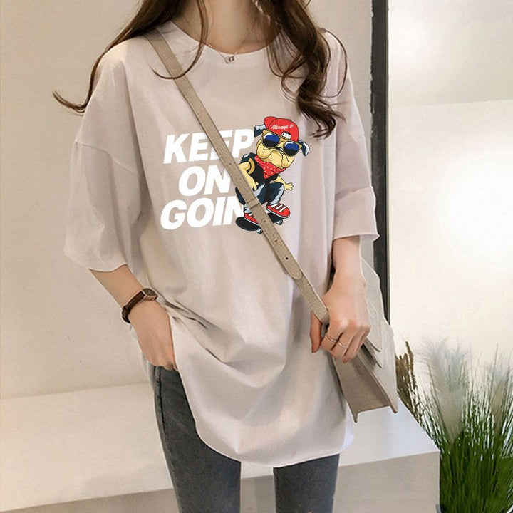 White Chest Print Graphic Tshirt