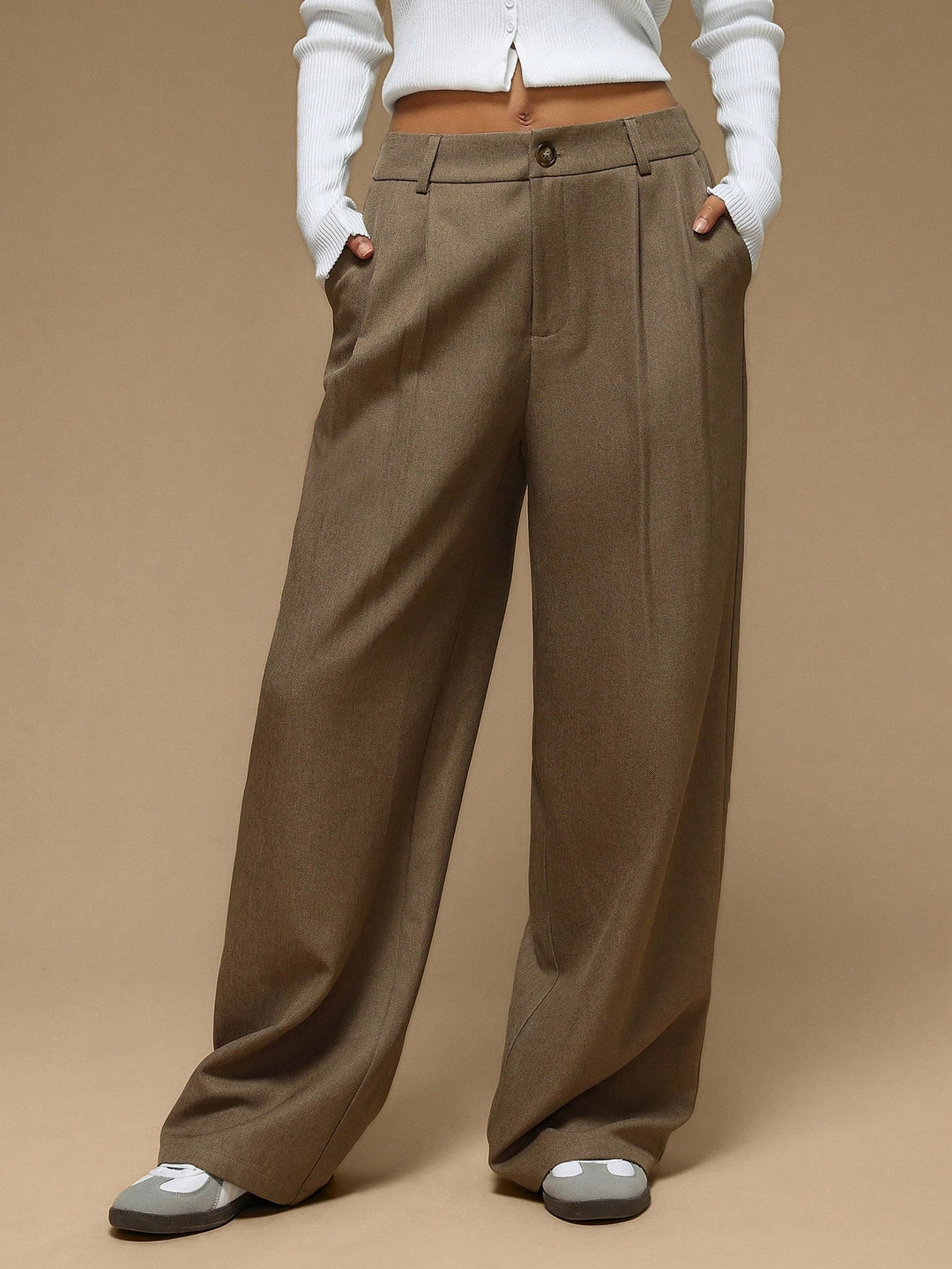 Brown Pleated Semi-Formal Trouser