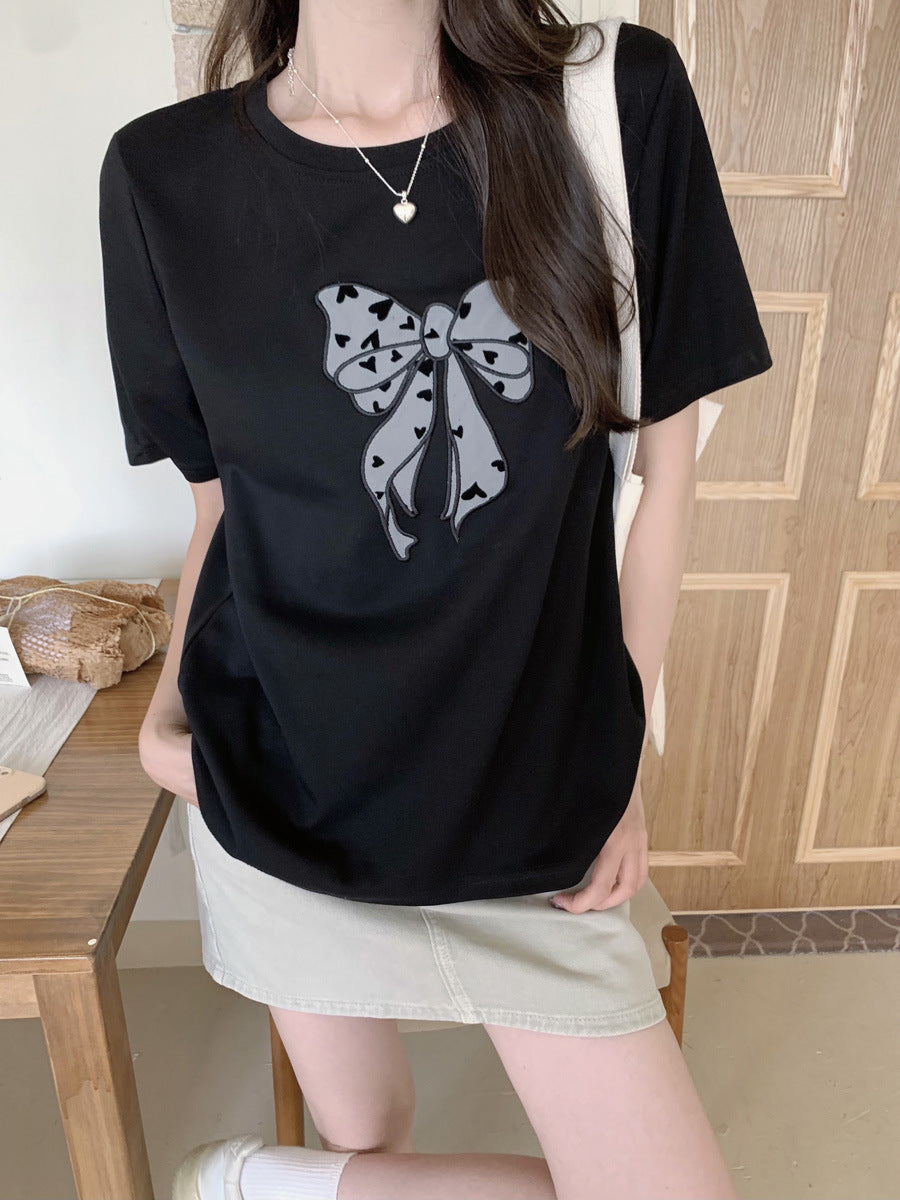 Black Chest Print Graphic Tshirt