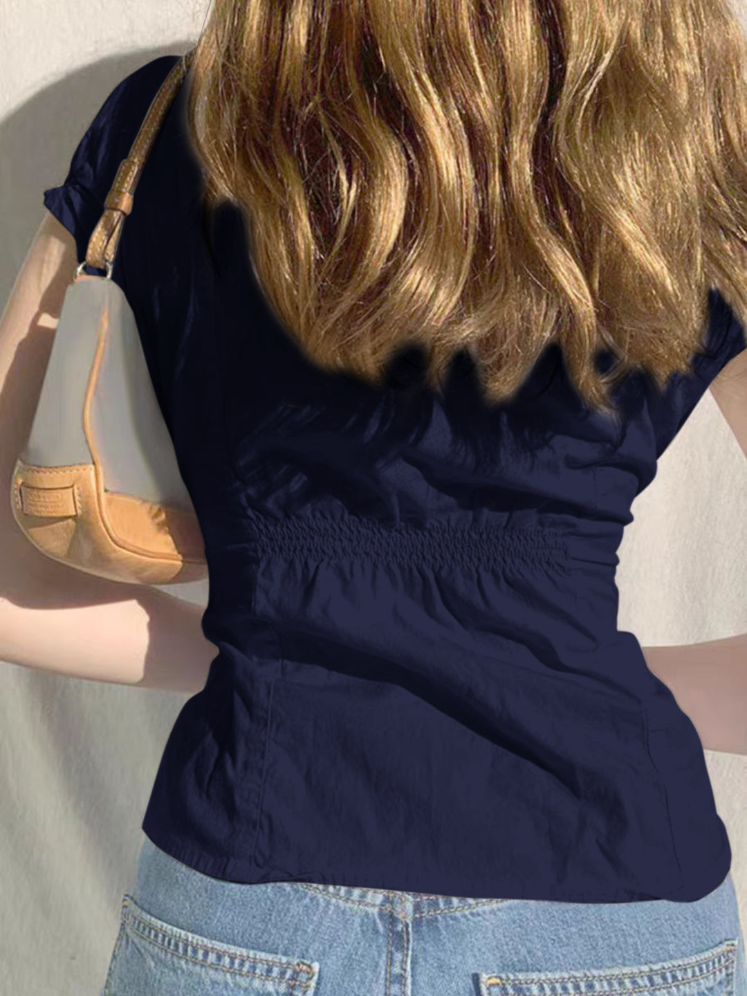 Navy Blue Half Sleeved Dual Front Pocket Shirt