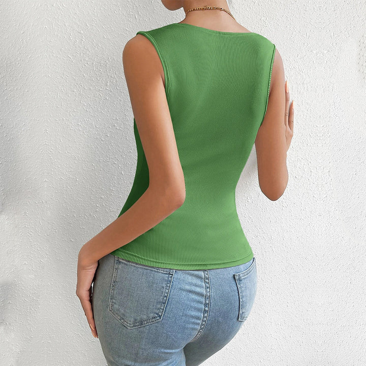 Green Wide Shoulder Strap Top