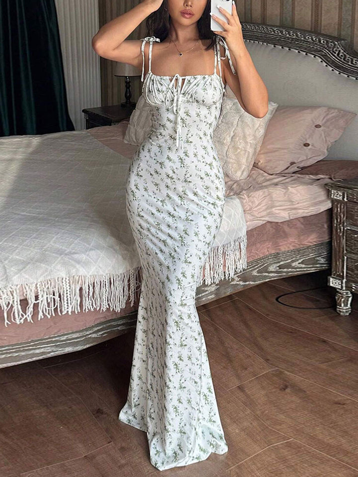 Multi Shoulder Strap Front Ruched Dress