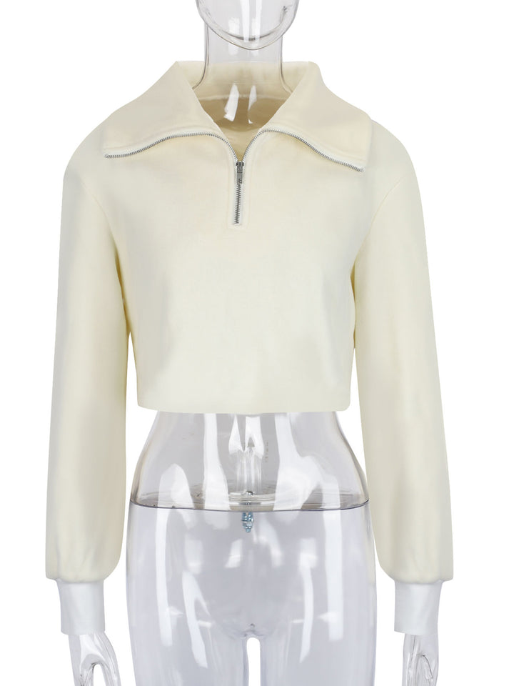 Off White Full sleeve big collar sweatshirt