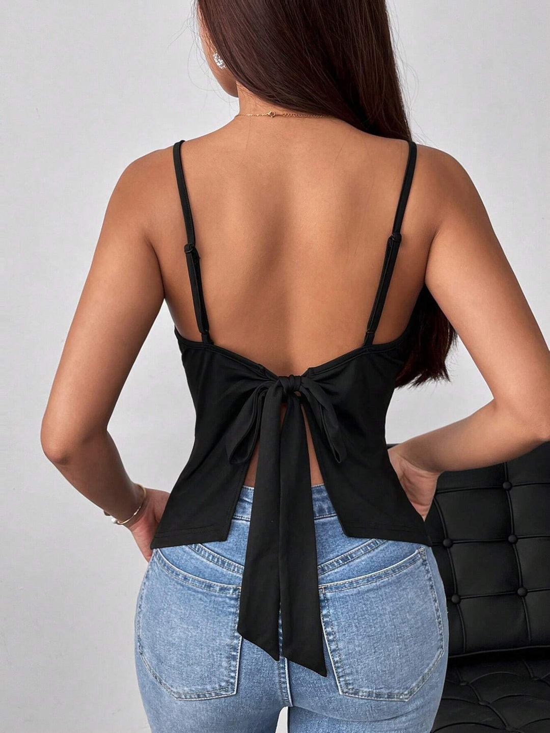 Black Scoop Neck Cami Top