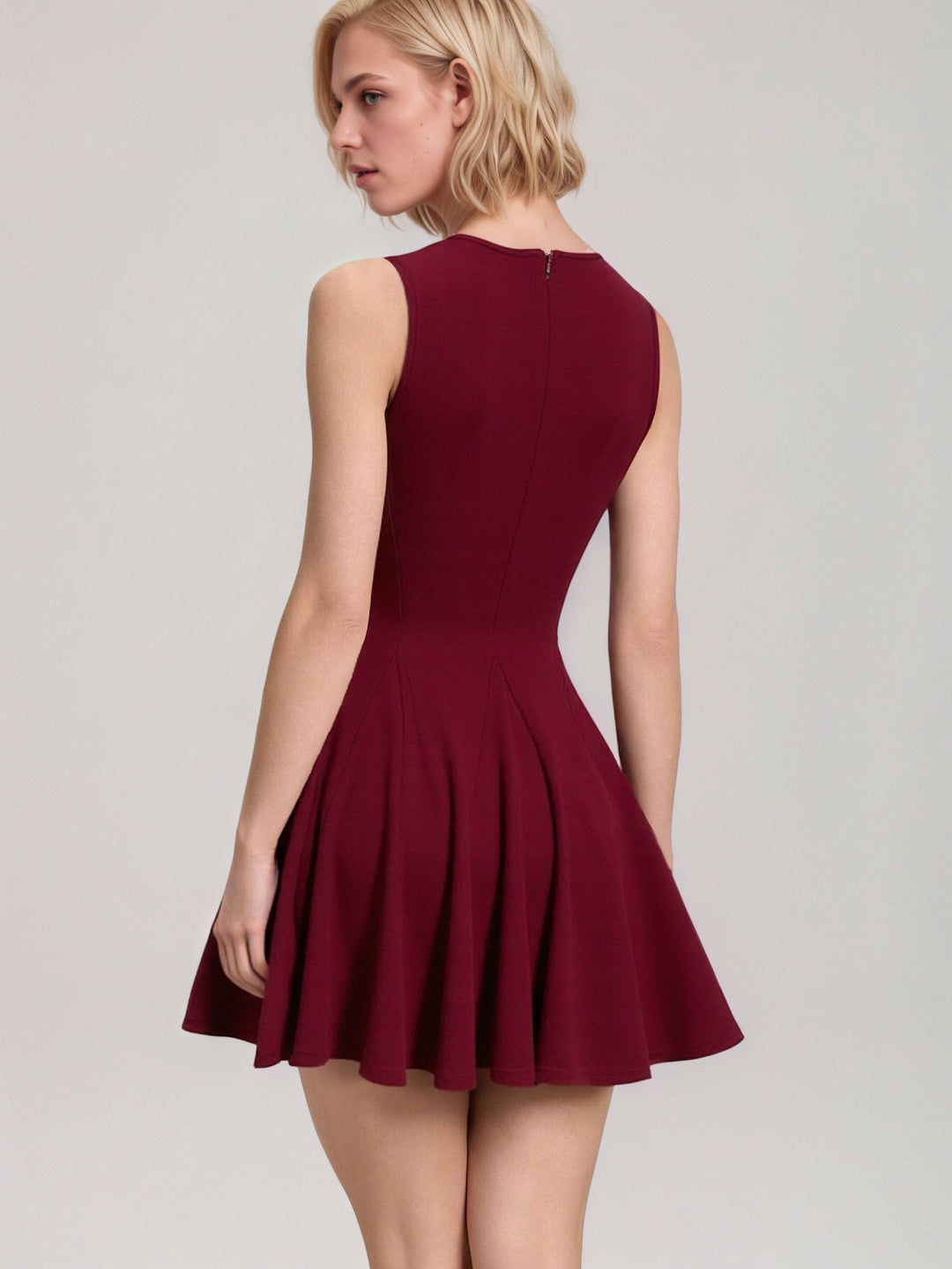 Red Sleeveless Front Bow Dress