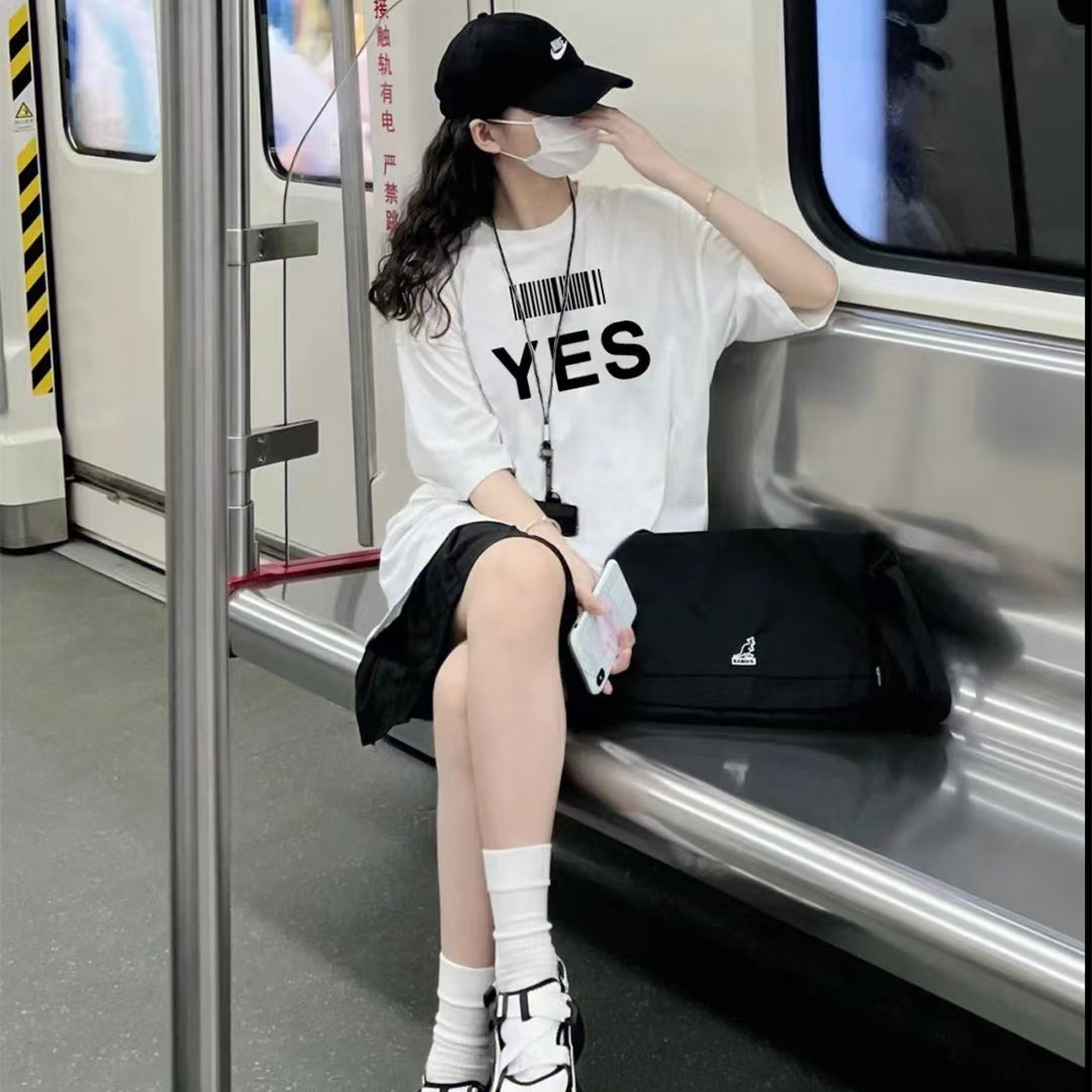 White Chest Print Graphic T-Shirt