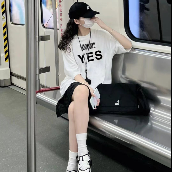 White Chest Print Graphic T-Shirt