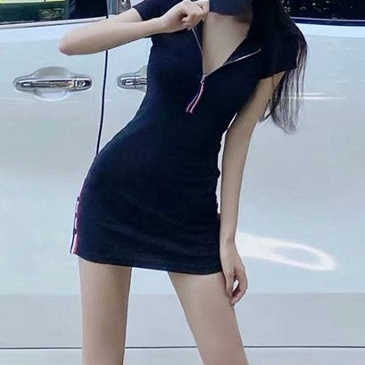 Black Vasrity Striped Bodycon