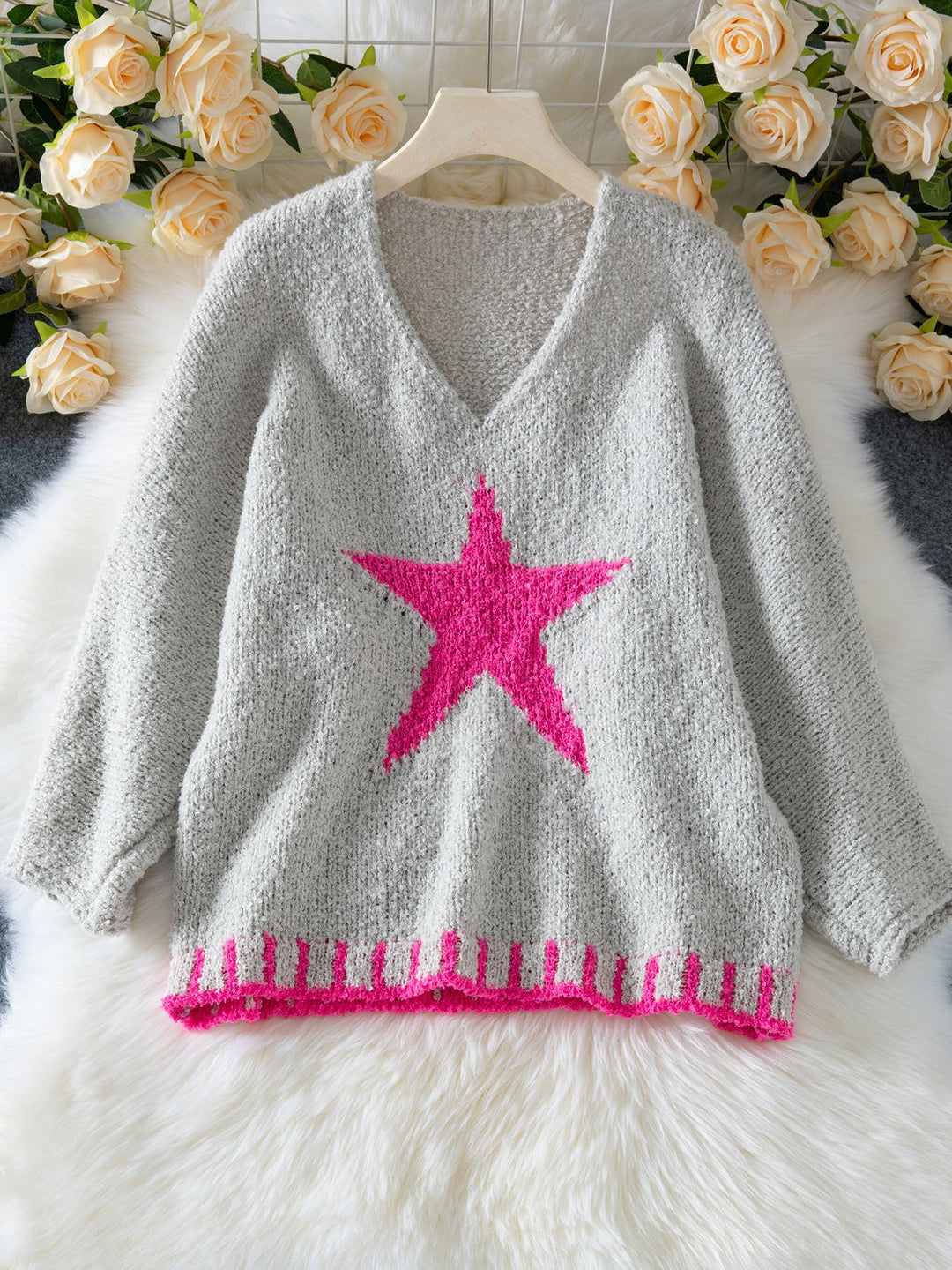 Grey Full Sleeves Printed Cardigan