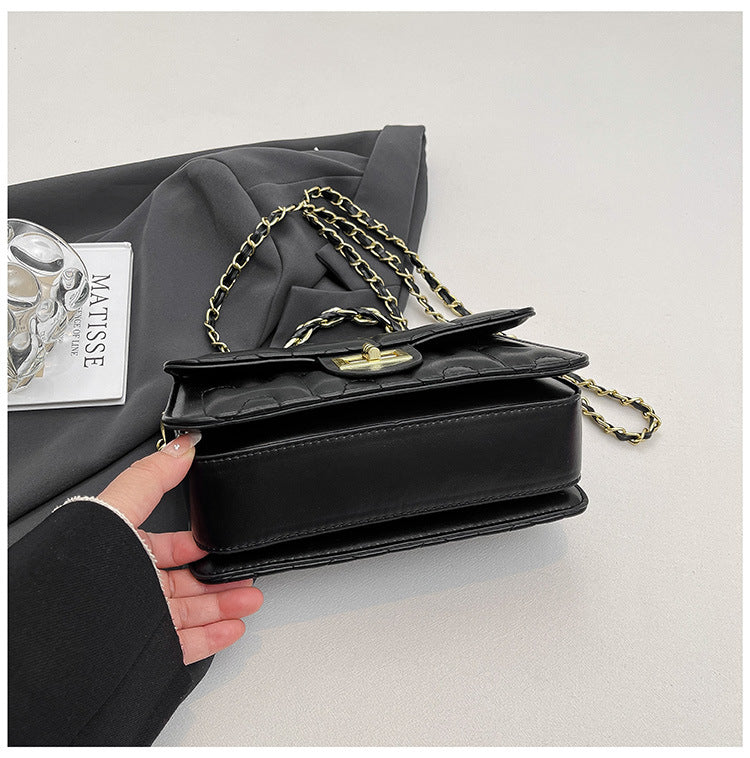 Black Puzzle Curve Crossbody Bag