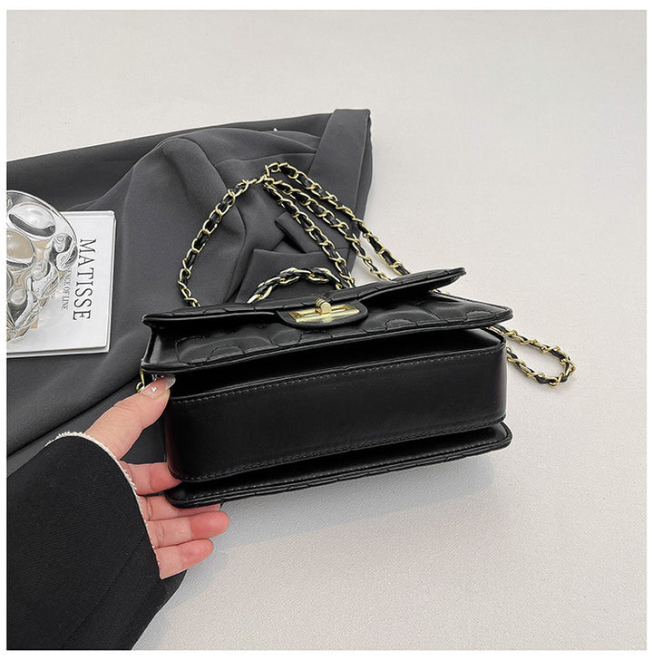 Black Puzzle Curve Crossbody Bag