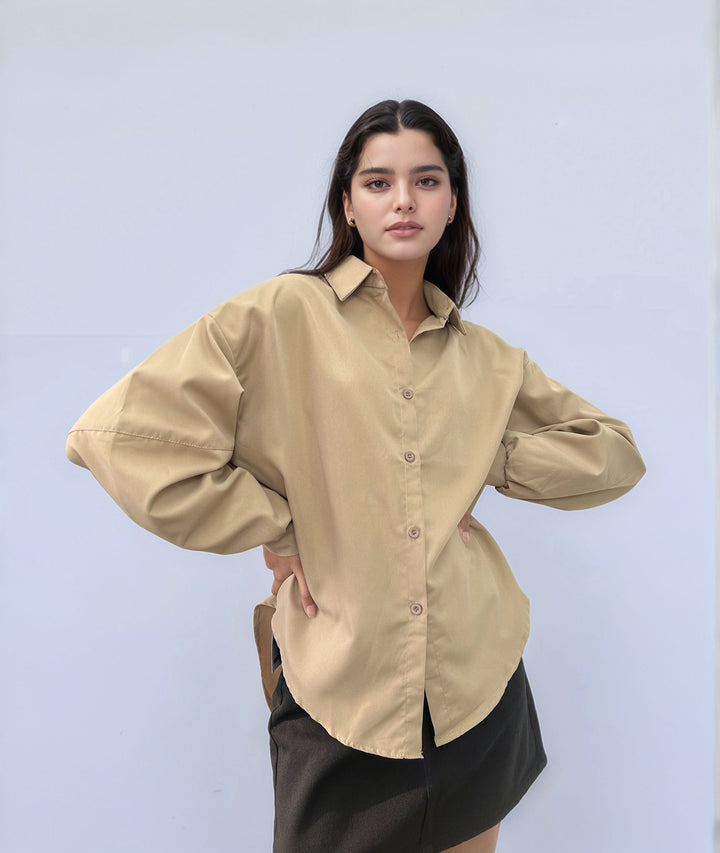 Solid Brown Long Sleeve Shirt