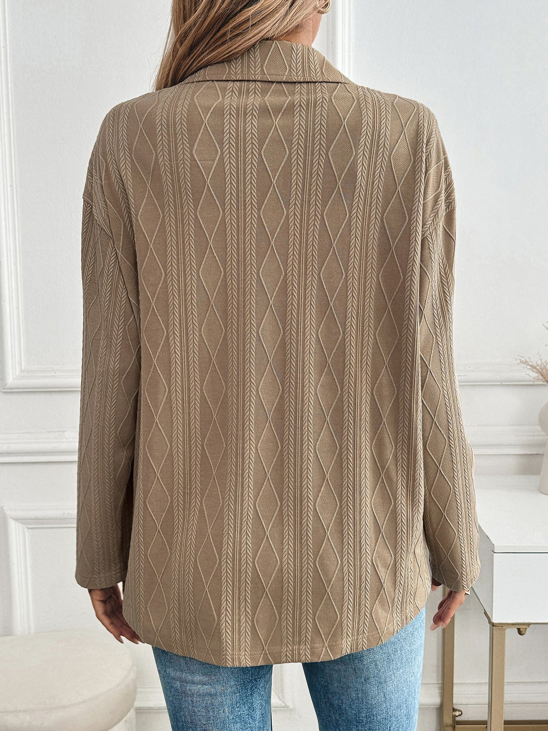 Brown Full Sleeve Collared Front Buttoned Shirt