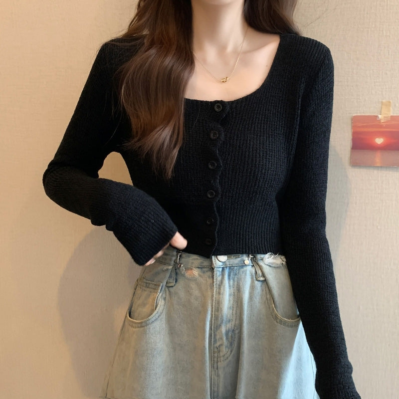 Black Scoop Neck Top