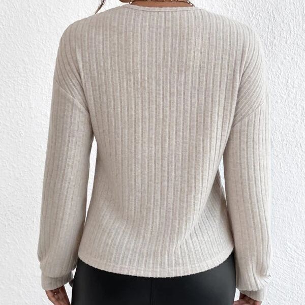 Cream Knit Wrap Top