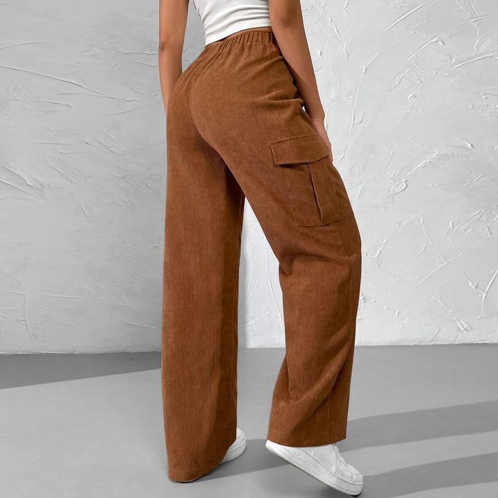 Brown High Waist Cargo Pocket Pant