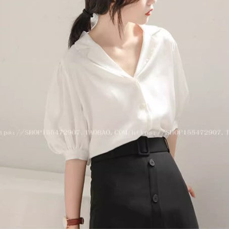 White Puff Sleeved Shirt