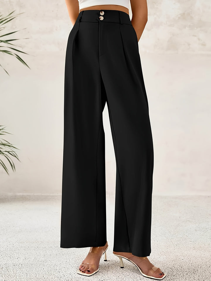 Black High Waist Straight Leg Pant
