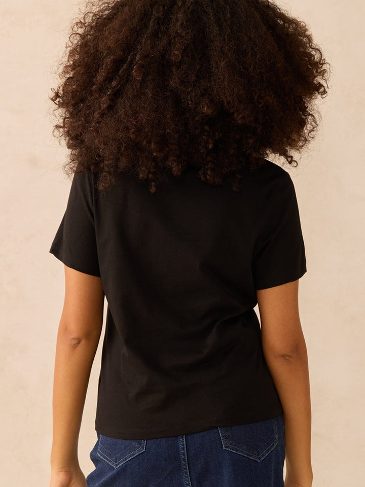 Black Regular Fit Graphic Tshirt
