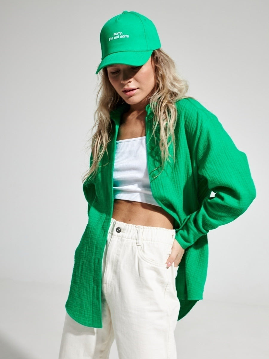 Green Full Sleeve Collarded Solid Shirt