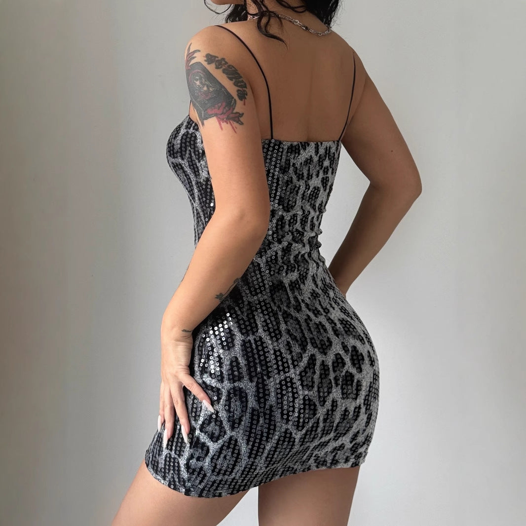 Black Spaghetti Strap Bodycon Dress