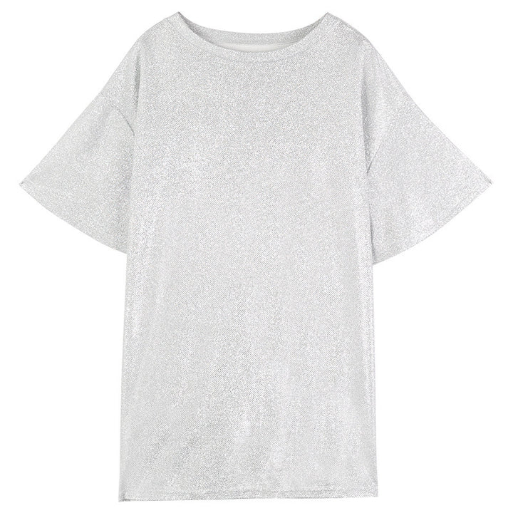 Silver Oversized Shimmer Top