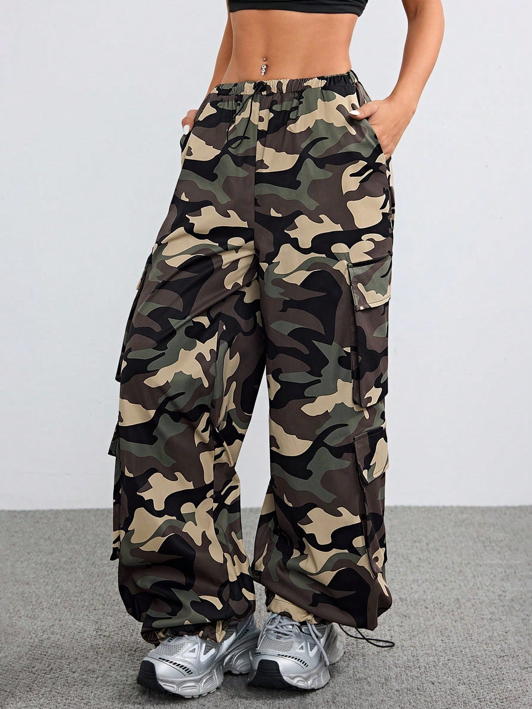 Multi High Waist Printed Wide Leg Trouser