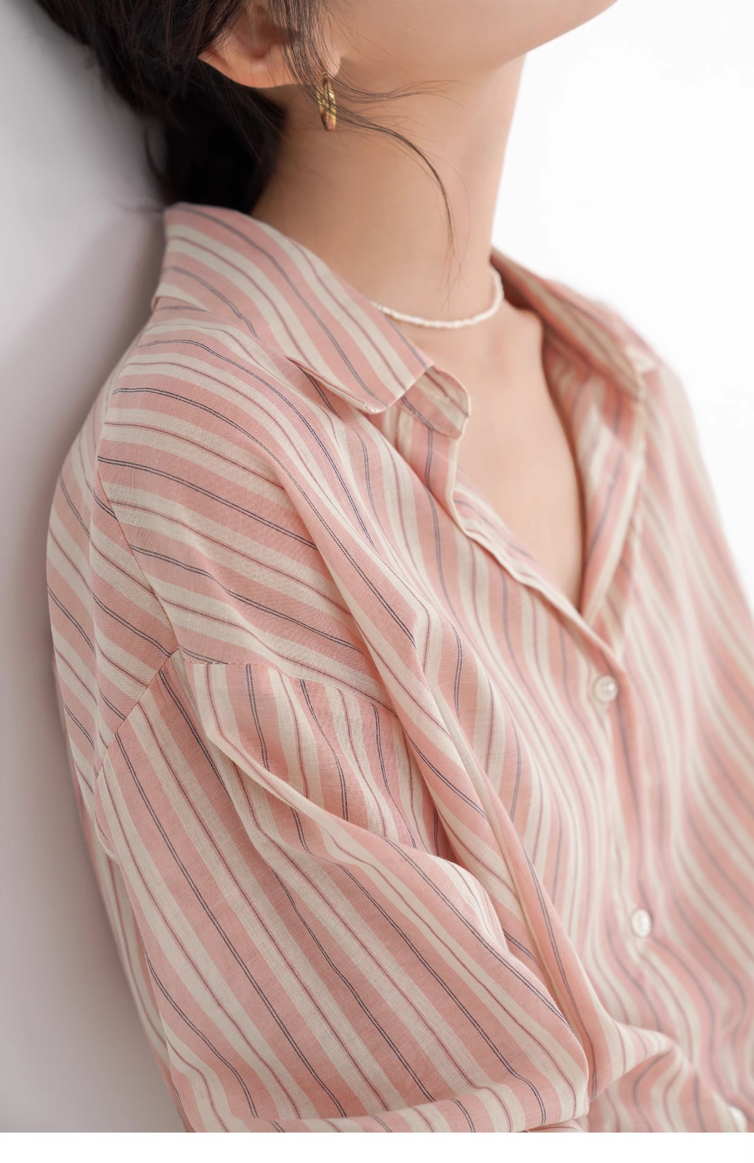 Pink Striped Oversized Shirt