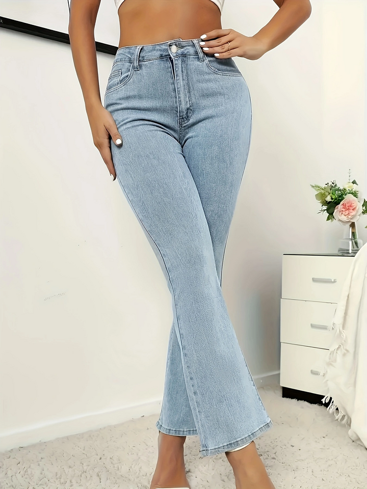 Blue Back Pocket Embroidered Denim