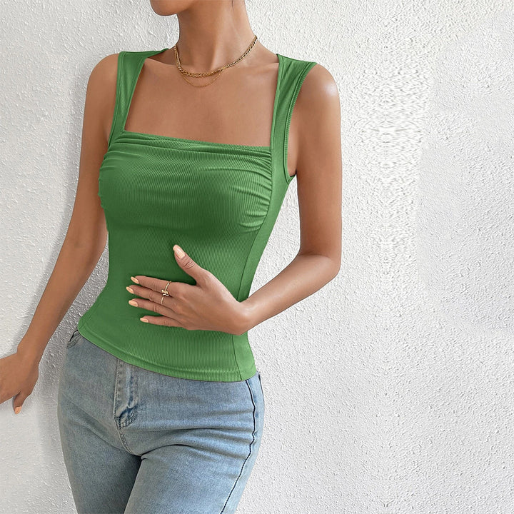 Green Wide Shoulder Strap Top