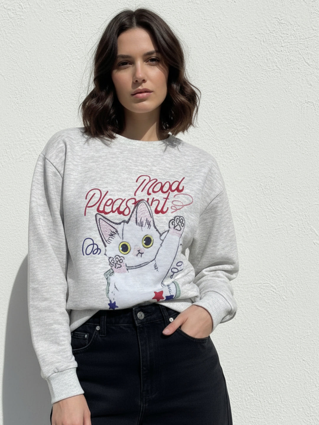 Grey Character Graphic Sweatshirt