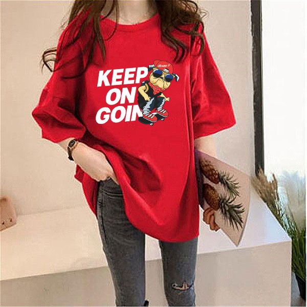 Red Chest Print Graphic Tshirt