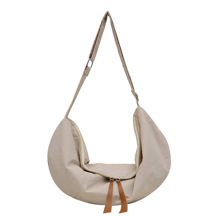 Cream Solid Shopper Hobo Bag