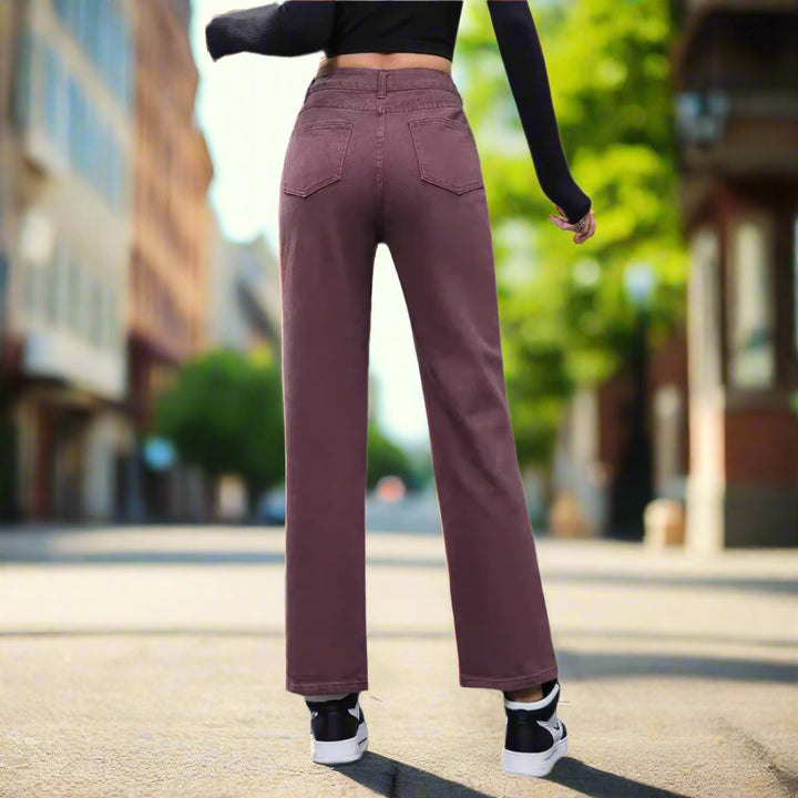 Brown Coloured Staight Fit Denim