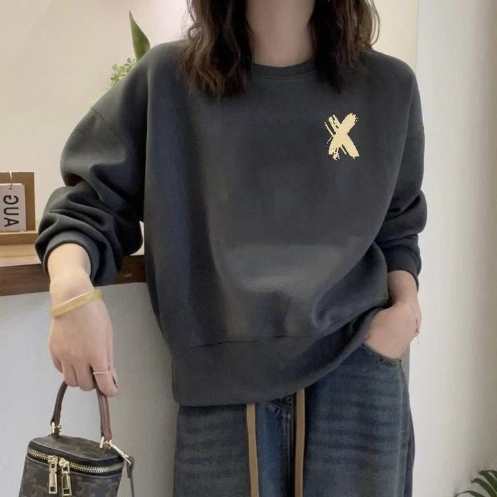 Grey Graphic Oversized Sweatshirt