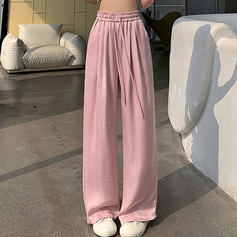 Pink Textured Elasticated Waistband Pants