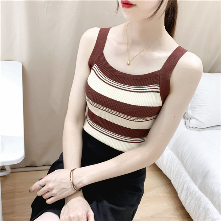 Brown Rib Cami Top