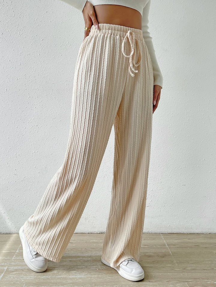 Cream Regular Fit Drawstring Joggers