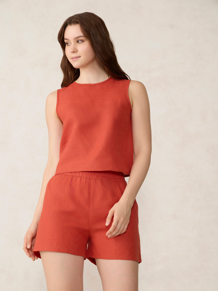 Orange Sleeveless Co-Ord Set
