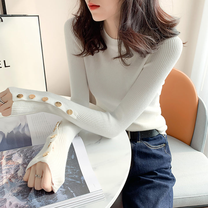White Colour High Neck Top