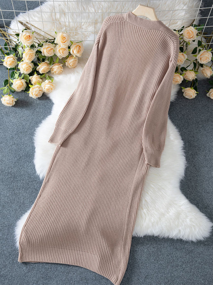 Beige Full Sleeves Solid Long Cardigan
