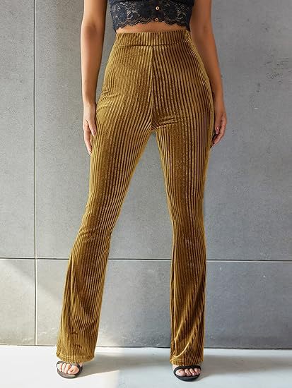 Mustard Fitted And Flared Trouser